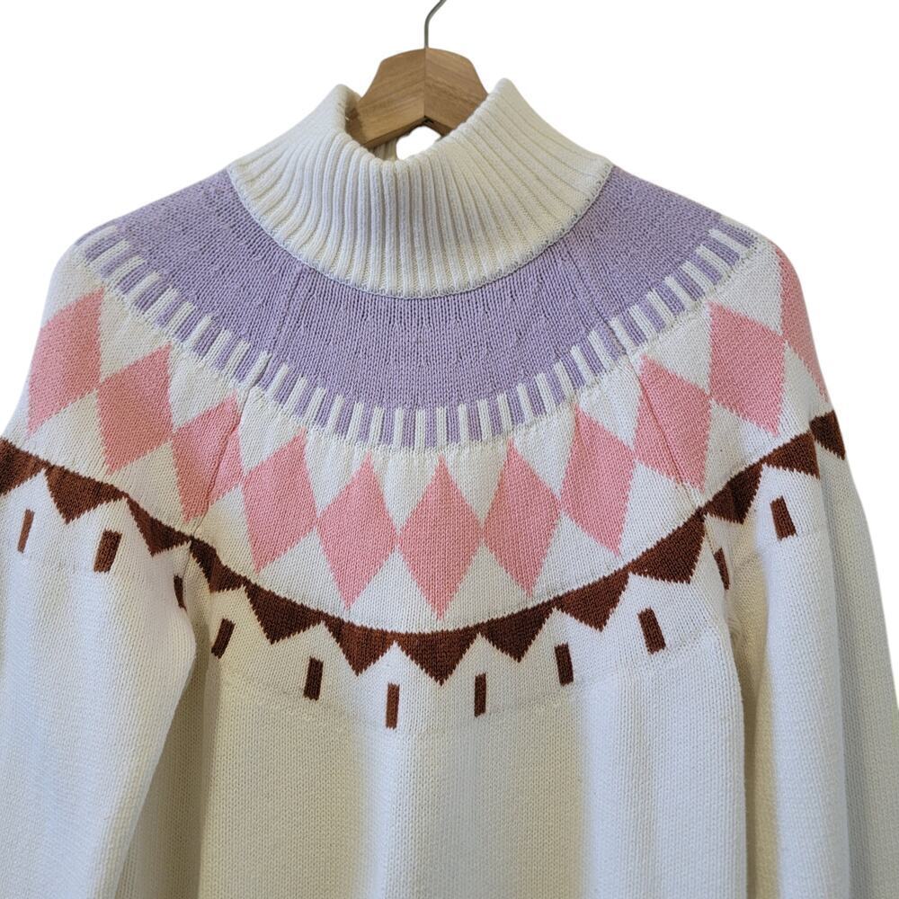 Free Assembly Cotton/Wool BlendPullover Long Sleeve Turtle Neck Sweater Size L - Picture 2 of 6